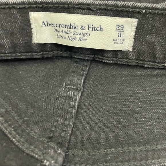 Abercrombie & Fitch The Ankle Straight Ultra High Rise Denim Jeans Black Sz 29/8 - Picture 7 of 8